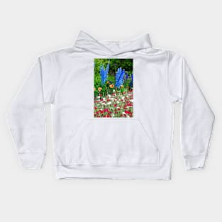 Blue Delphiniums Summer Flowers Kids Hoodie